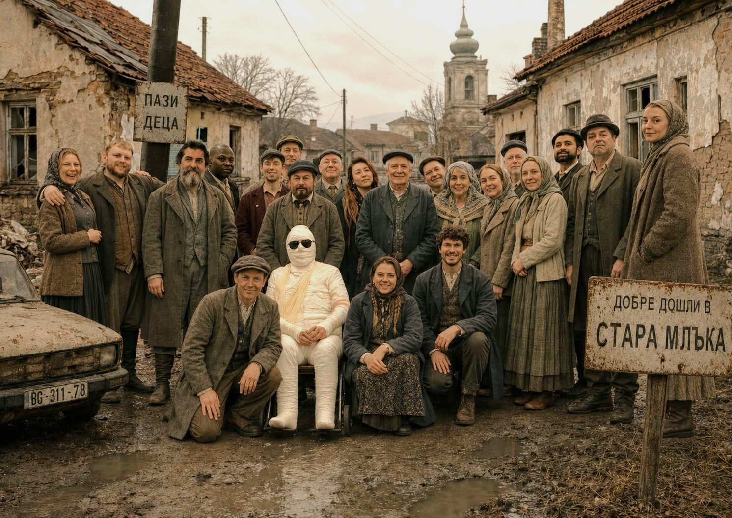 The cast and crew of Welcome to Borovia
