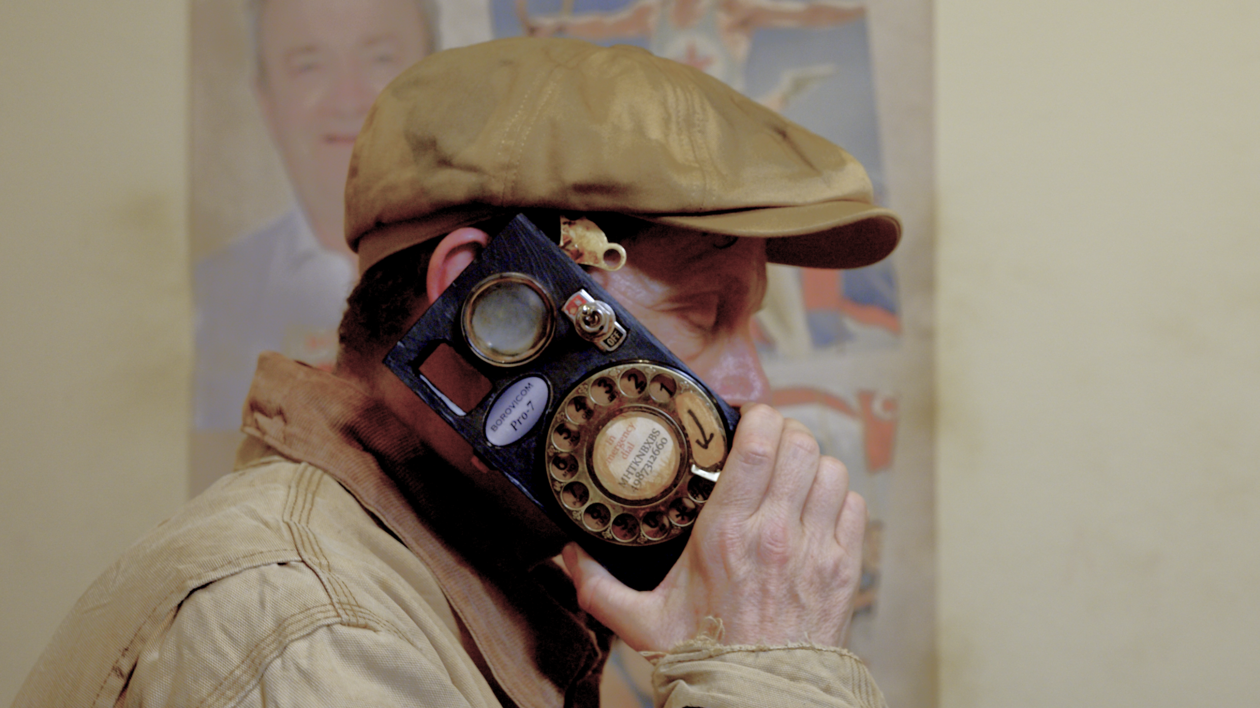 Man using the Borovicom Pro-7 as a mobile phone